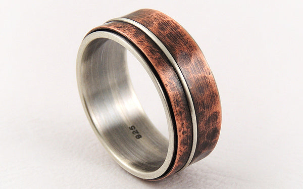 Copper mens wedding band cheap