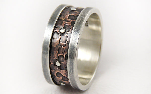 Rustic unique mens ring – Gilleri Jewel