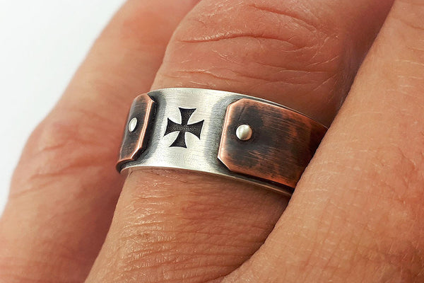 Mens Ring with Cross