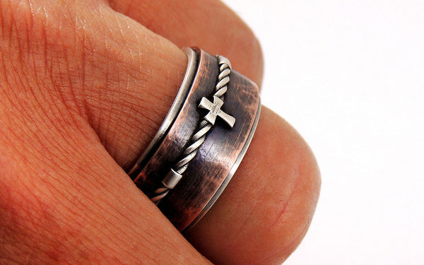 Cross Wedding Band for Men