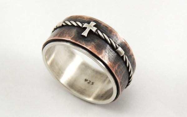 Cross Wedding Band for Men