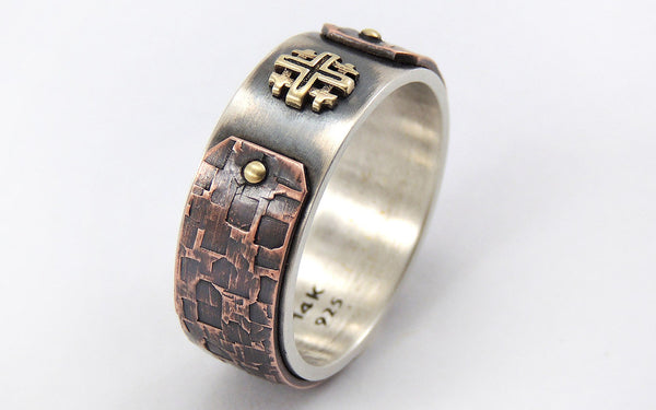 Jerusalem Cross Knights Templar Ring