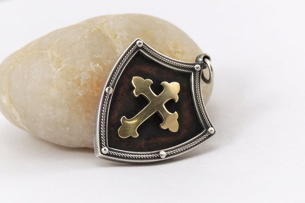 Cross Pendant for Men - Silver / Copper / 14K Gold