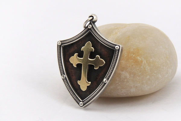 Cross Pendant for Men - Silver / Copper / 14K Gold