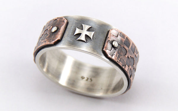cross wedding band for men