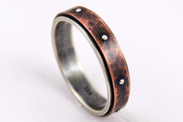 Rustic wedding band for men or woman
