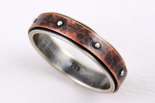 Rustic wedding band for men or woman