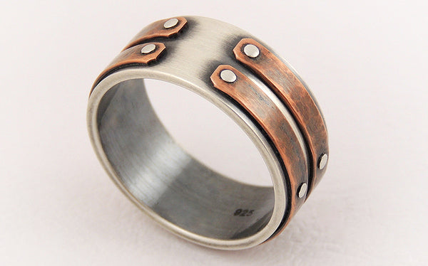 Silver Copper Unique Men Ring Viking style
