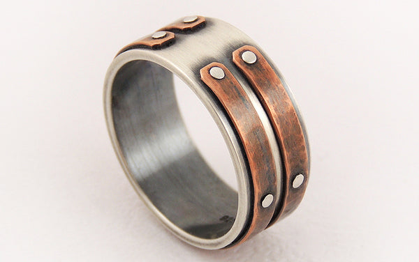 Silver Copper Unique Men Ring Viking style
