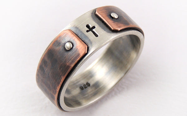 Unique cross ring for men
