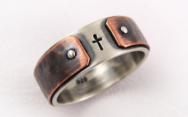 Unique cross ring for men