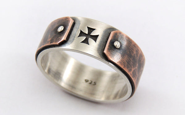Mens Ring with Cross