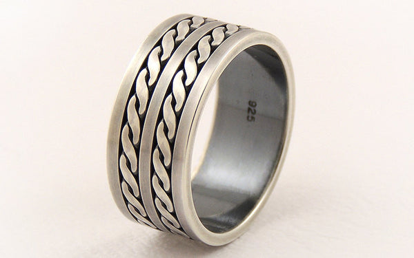 Sterling silver man's wedding ring