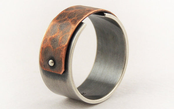 Unique Silver Copper Ring for Men