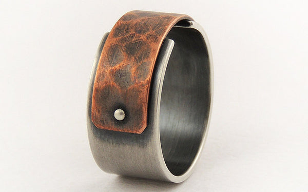 Unique Silver Copper Ring for Men