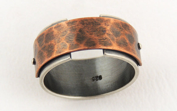 Unique Silver Copper Ring for Men