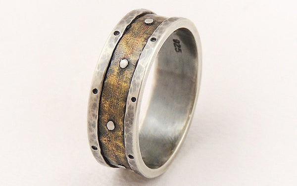 Rustic wedding band ring – Gilleri Jewel