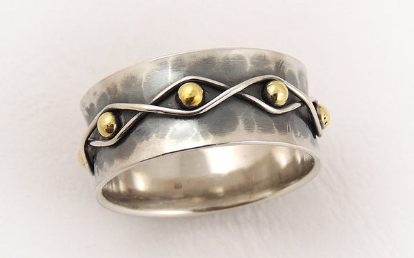 Wide wedding band ring