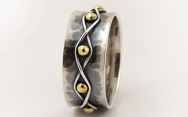 Wide wedding band ring