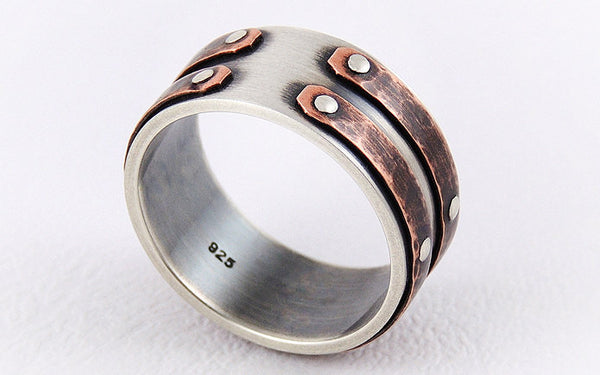 Unique mens wedding band ring