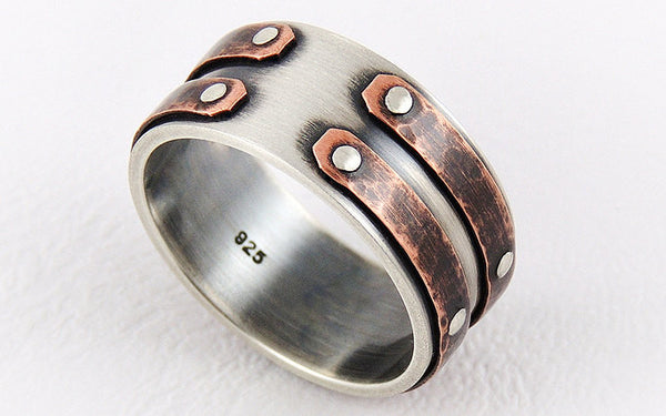 Unique mens wedding band ring