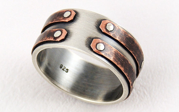 Unique mens wedding band ring