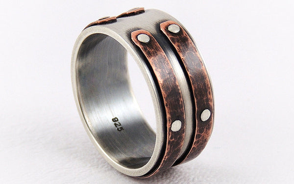 Unique mens wedding band ring