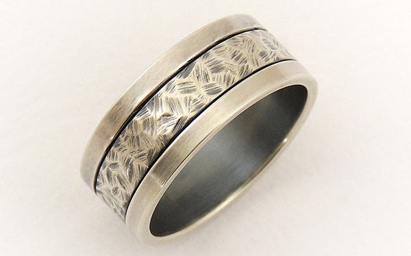 Silver wide ring for men