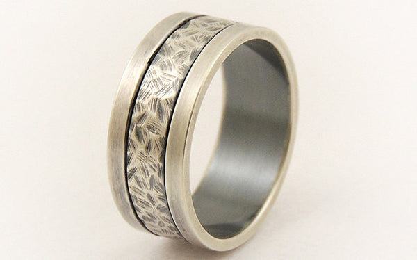 Silver wide ring for men