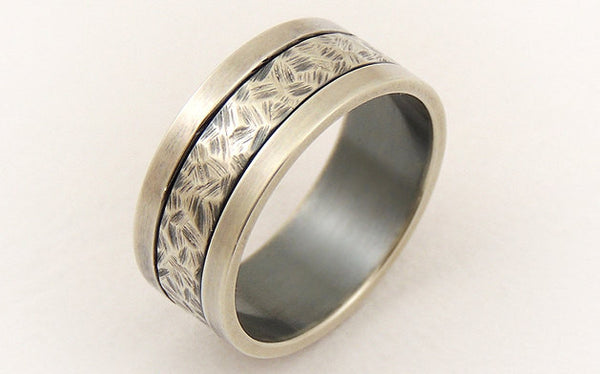Silver wide ring for men