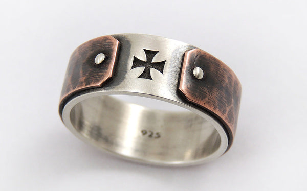 Mens Ring with Cross
