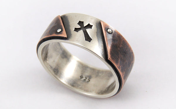 Unique cross wedding ring